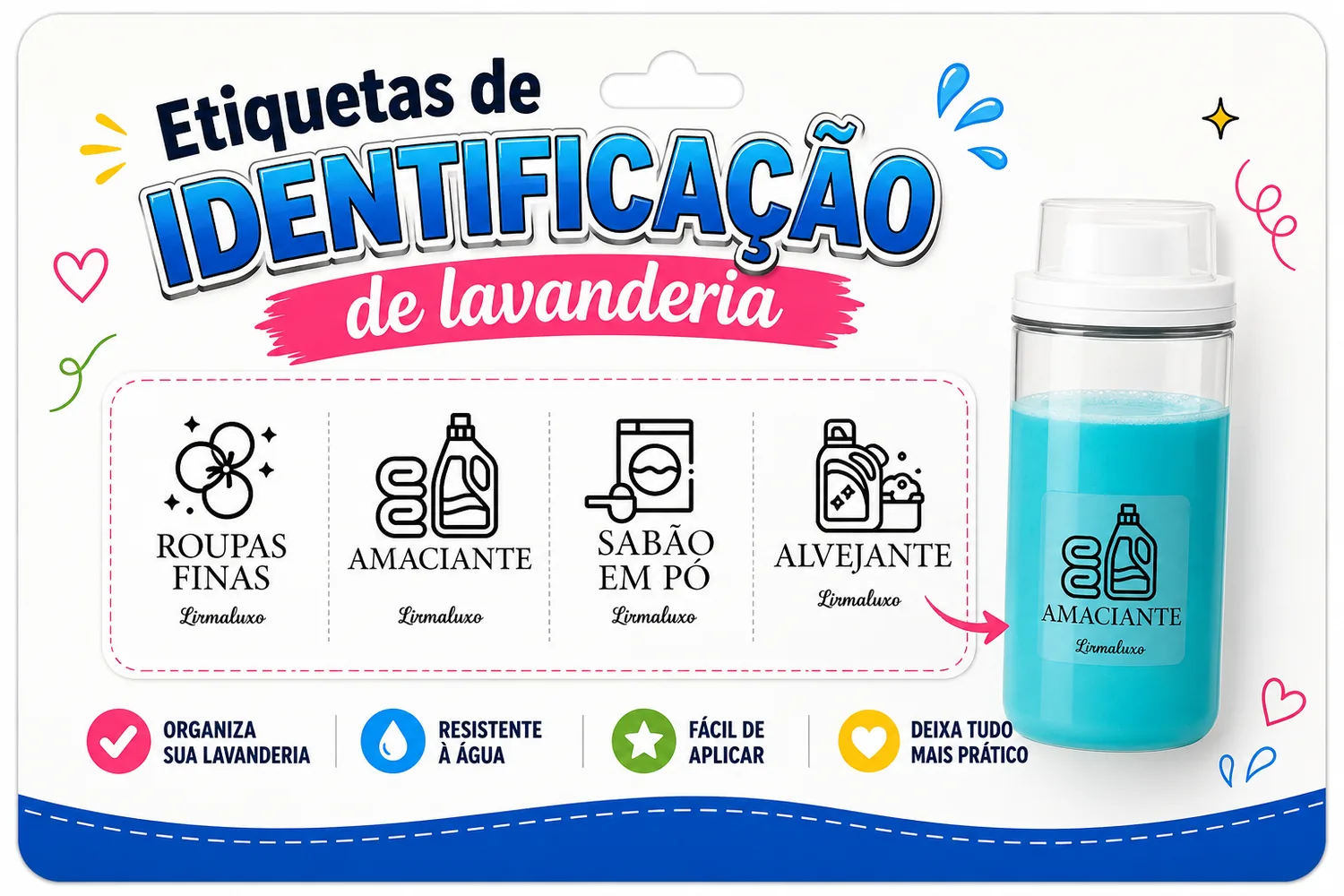 Etiquetas de identificação para lavanderia