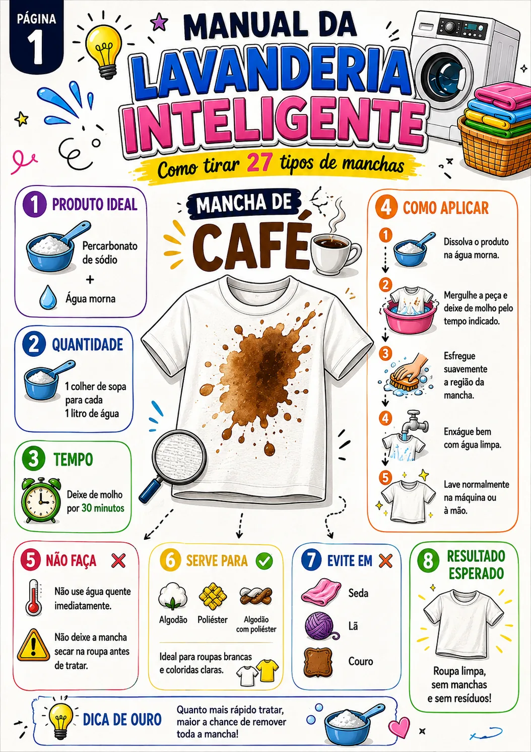 Página sobre mancha de café